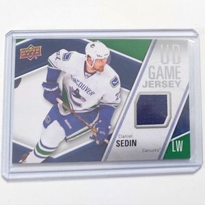 Daniel Sedin Upper Dec Game-Used Jersey Hockey Card Vancouver Canucks 2011/12